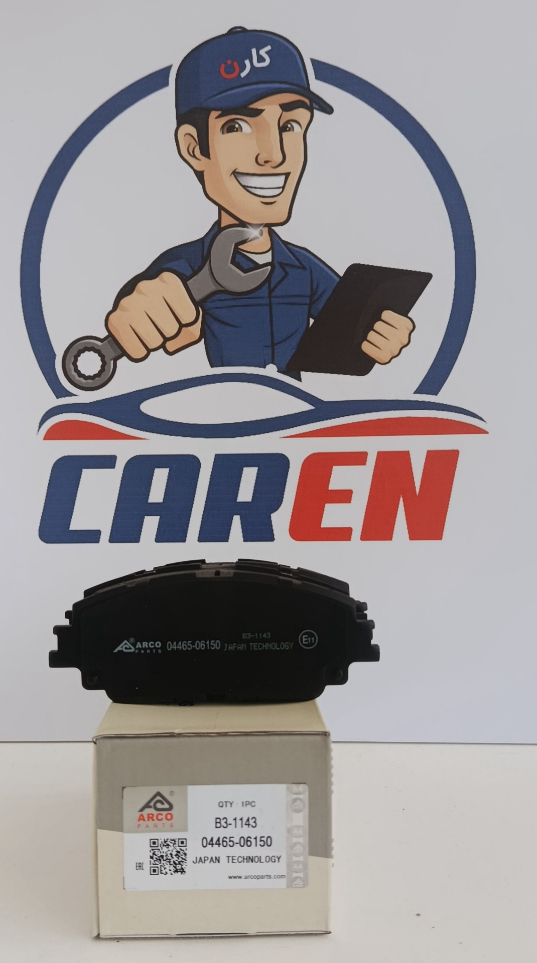 لنت ترمز جلو B3-1143 آرکو تویوتا کمری ، لکسوس ار ایکس 350 ، ای اس 350( 04465-06150 )