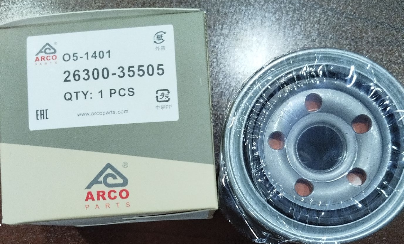 فیلتر روغن O5-1401 آرکو هیوندا سوناتا، کوپه، سانتافه، توسان، اکسنت، النترا، آوانته، کیا ریو، سراتو، اپتیما، سورنتو، اسپورتیج، K3 کی 3، کارنیوال  (35505-26300)