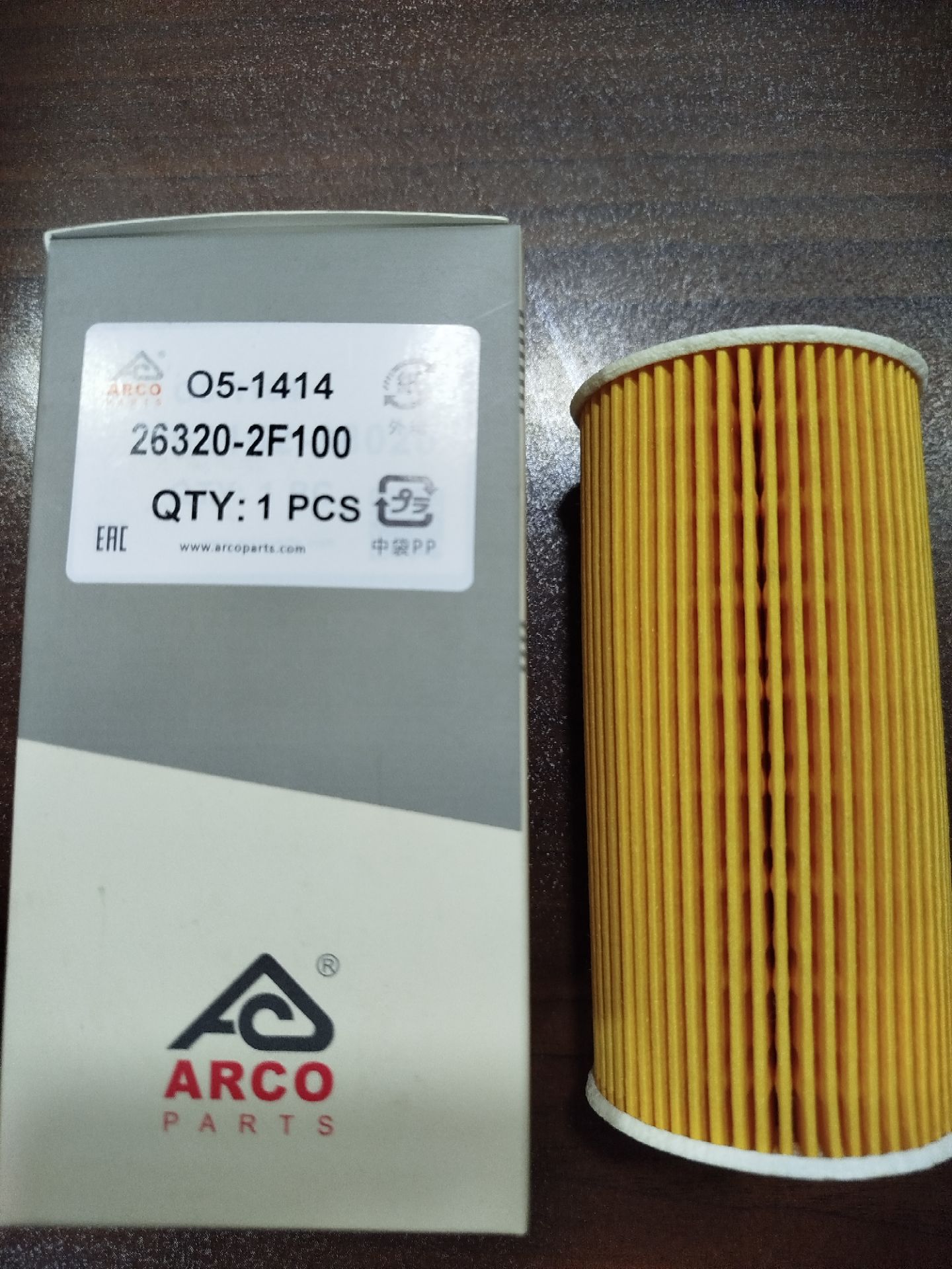 فیلتر روغن O5-1414 آرکو کیا موهاوی ، هیوندای سانتافه ، سنتنیال  ( 26320-2F100 )