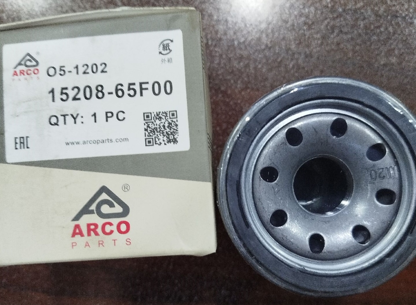 فیلتر روغن O5-1202 آرکو نیسان آلتیما، تیانا، ایکس تریل، مورانو، جوک، قشقایی، روگ، ماکسیما، اسکای، ورسا،  جیلی X7 ، جک S7 ، رنو لاگونا، اسکالا، تالیسمان، فلوئنس، لتیتود، سفران، کولئوس (15208-65F00)
