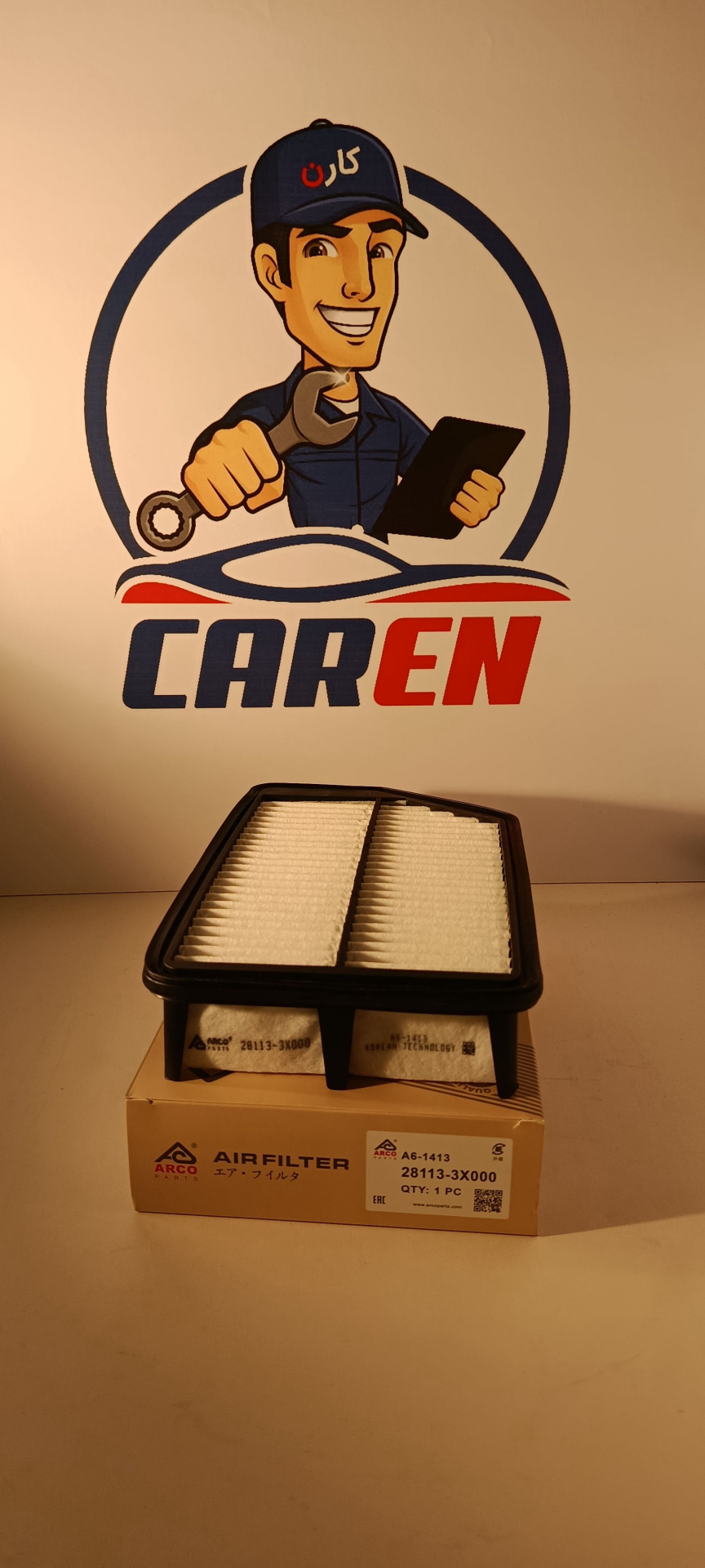 فیلتر هوا A6-1413 آرکو کیا سراتو ، کی 3 ، هیوندای النترا ، اوانته ،  (28113-3X000)