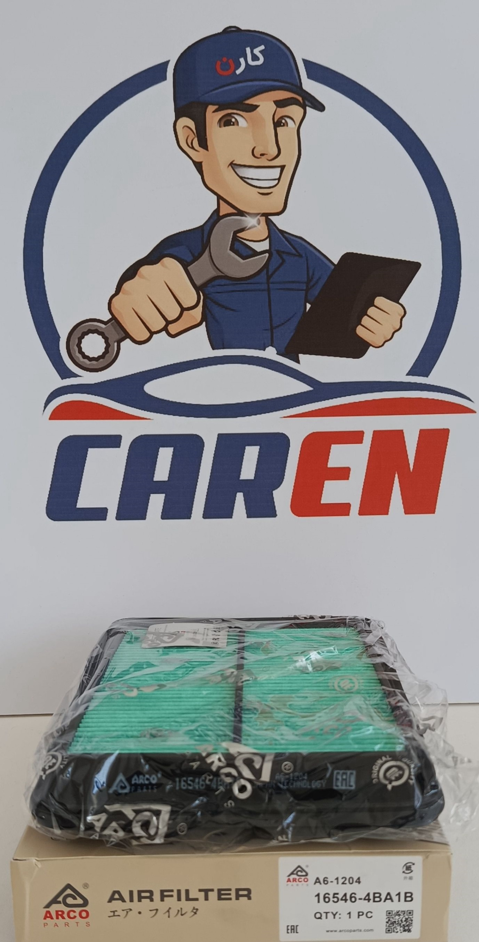 فیلتر هوا A6-1204 آرکو نیسان ایکس تریل ،رنوکولیوس (16546-4BA1B)