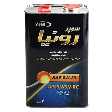 روغن موتور SN 0w-20 ایرانول مدل سوپر رونیا هیبرید